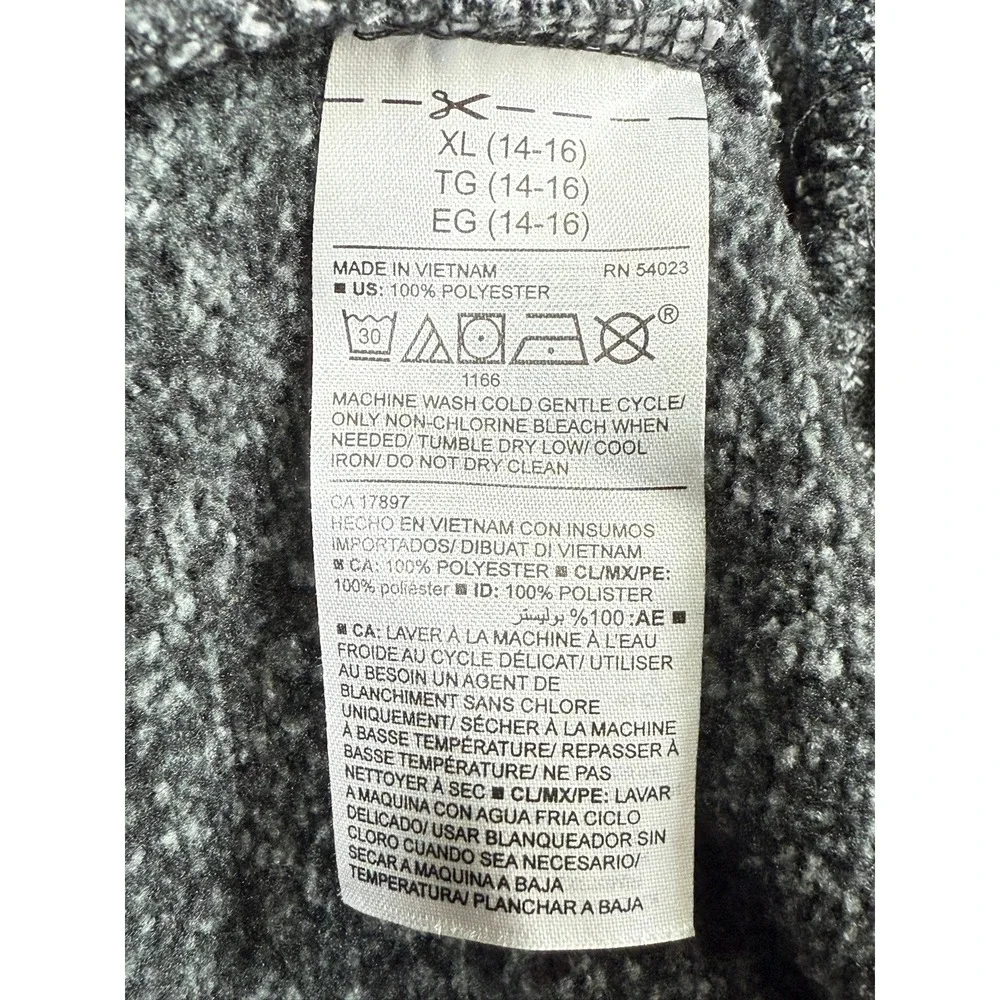 Old Navy Kids Boys XL 14 16 Gray Black Speckled Quarter Zip Pullover Sweater - Picture 6 of 7